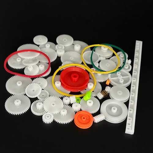 60PCS Small Gear Kit Plastic Gears Belt Pulley Single Gear Spindle Gear Small Motor Gears for DC Motor RC Car Robot Model Toy DIY Gear Replacement - Image 2