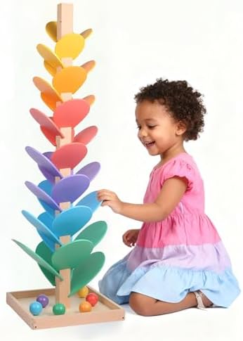 Gotoofun Wooden Marble Run Music Tree Includes Extra-Large 3cm Marbles Ball by Turnsplaytimetobrain-build