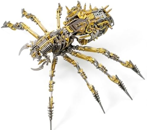 3D Metal Assembly Model Set Mechanical Spider Model Kit for Adults, 800pcs Brain Teaser STEM Kit for Kids, DIY Hobbies for Men Women - Creative DIY Gift for Adults & Teens (Golden) by fccgear