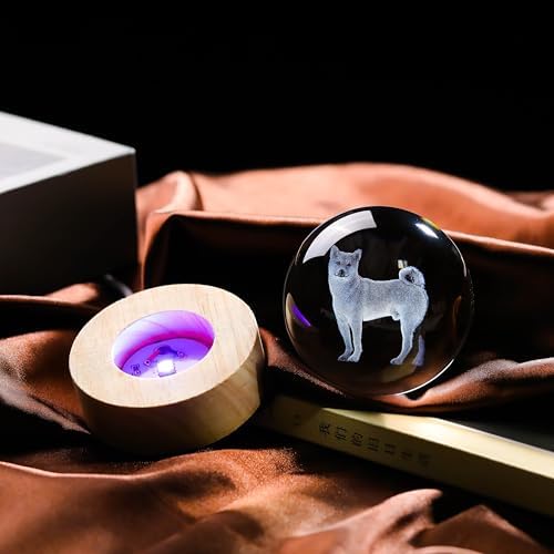 3D Shiba Inu Gifts for Women - Crystals Ball 60mm - Shiba Inu Figurines Decor Glass Animals Figurine - Birthday, Lovers Keepsake Paperweight - Image 5
