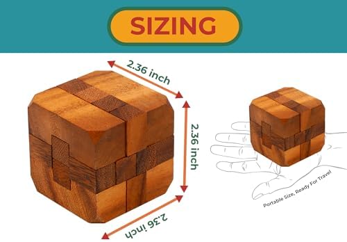 BSIRI Games Gifts and Brain Teaser Puzzles for Adults Classic Diamond Cube Puzzle Wooden 3D Puzzle Games to Challenge Mind for Fun and Educational Game - Image 3