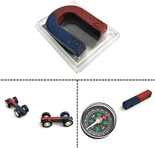 EUDAX Labs Junior Science Magnet Set for Education Science Experiment Tools Icluding Bar/Ring/Horseshoe/Compass Magnets (Pack of 2) - Image 3