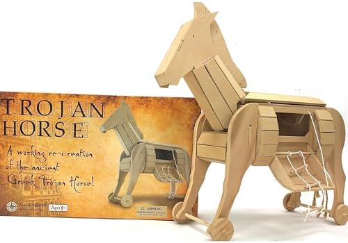 PATHFINDERS STEM Kit – Trojan Horse Model | DIY Wooden Craft Kit for Kids 10-14 | Girls Arts & Crafts STEM Gift | Ancient Greek History Project | Hands-On Educational Toy Engineering and Science by PATHFINDERS
