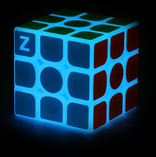AMAZA 3x3 Fluorescent Speed Cube 3x3x3 Glow in Dark Luminous Speed Cube 3 by 3 Magic Cube Puzzle Toy Brain Teasers IQ Puzzles Game Toys for Children Adults (Blue Luminous) - Image 6