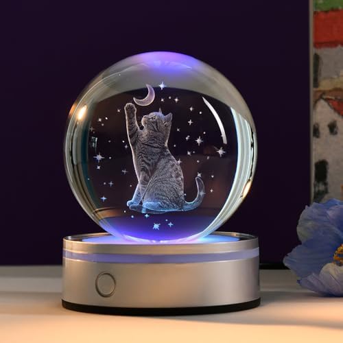 Cat Gifts for Women 3D Cat Crystal Ball - Image 6