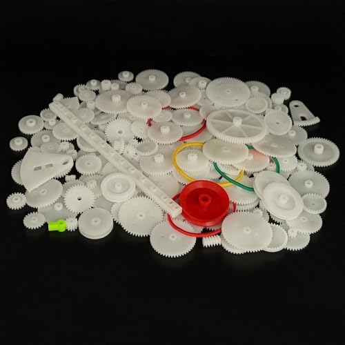 190PCS Small Gear Kit Plastic Gears Belt Pulley Single Gear Spindle Gear Small Motor Gears for DC Motor RC Car Robot Model Toy DIY Gear Replacement (190) - Image 2