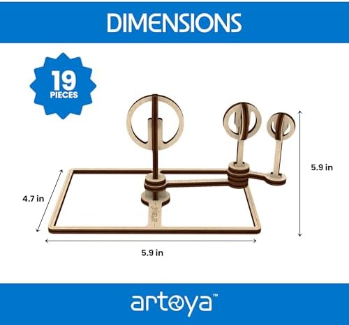 Artoya Pocket Tellurion – Solar System Kit for School Project, Orbiting Sun-Earth-Moon Model, Solar System Project Kit, STEM Space Science Model & Planet Models, Outer Space Toys for Fun Learning - Image 2