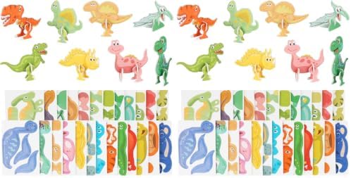 KIMOBER 25Pcs Educational 3D Cartoon Puzzle,3D Dinosaur Puzzle for Kids DIY Cartoon Dinosaur Animal Learning Jigsaw Toys for Kids (Pack of 2) by KIMOBER