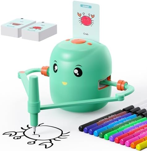 Smart Drawing Robot for Kids,Montessori Educational Painting Toy for 5+ with Voice Interaction&16 Color Pens,Magic Drawing Robot with 150 Learning Word Cards ,Ideal Gift for 5+ Year Old Boys Girls by Unknown
