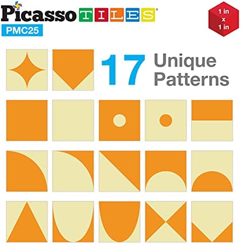 PicassoTiles 25 Piece Magnetic Puzzle Game Magic Cube Puzzles Brain Teaser Set Kids Toy Magnet Pattern Block Matching Toys with Free Ideabook 150+ Inspirations Included STEM Learning Early Education - Image 6
