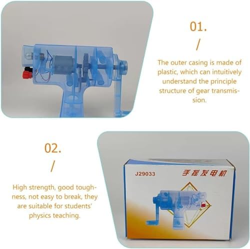 Hand-Operated Generator, Scientific Physics and Electrical Experimental Equipment Hand Generator Miniature Wind Hydraulic Generator DIY Electric Generator DIY Kits DIY Generator Model - Image 6