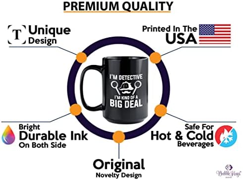 Detective Coffee Mug 15oz Black - I'm Detective - Private inverstigator Public investigator enigmatic person police training gift - Image 3