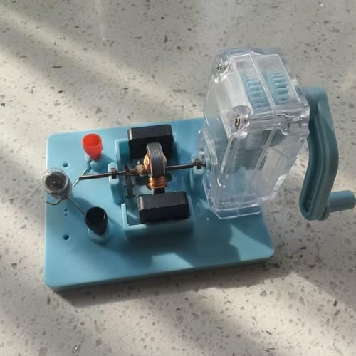 1PC Hand Crank Generator Science Kit, DIY Physics Experiment Set with LED by OLONETO