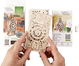 UGEARS Old Clock Tower 3D Wooden Puzzles for Adults - Wooden Model Kits for Adults Clock Kit for Do It Yourself Wood Building Kit for Adult Mechanical Puzzle Brain Teaser, Hobby Set - Image 4