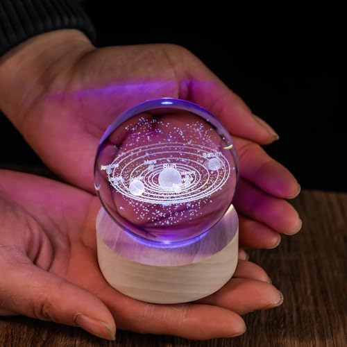 3D Solar System 60mm Crystal Ball Astronomy Universe Gifts 3D Solar System Planets Model Science Space Themed Physics Gifts Night Light lamp for Kids Men Him Science Teacher - Image 6