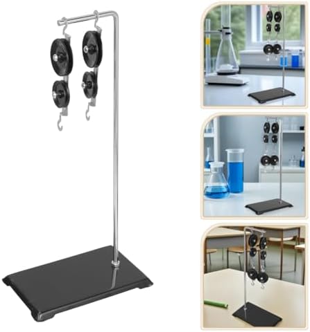 ULTECHNOVO Pulley Block System Physics Experiment Kit with Stable Base 13.38 inch Block and Tackle Pulley System for School Science Projects Lab Mechanics Learning 2 Single Pulleys 2 Double Pulleys - Image 5