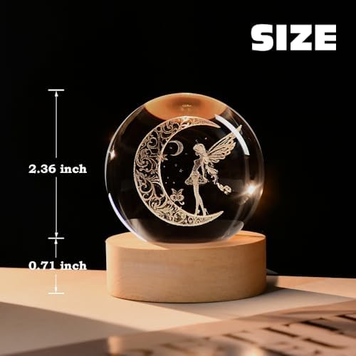 Fairy Crystal Ball Fairy Glass Sphere Decor Gifts for Women Girl - Image 5