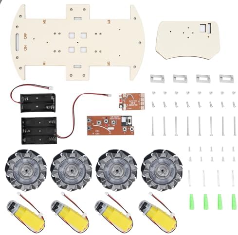 STEM Projects for Kids 6 7 8 9 10 11 12 Year Old ，Build Your Own 4WD Remote Control Car，Science Experiment Electronics Kit，Robotic Car with 68mm Mecanum Wheel ，DIY rc car kit - Image 6