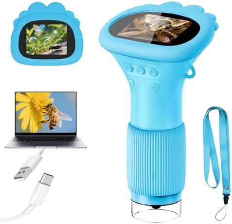 Microscope for Kids 1000X Handheld Digital Miniscope Stem Toys Gifts by Acoath