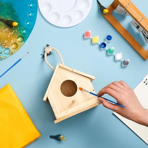 Liliful 12 Sets Wooden DIY Birdhouse Kit for Kids to Build & Paint - Image 5