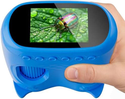 2-in-1 Kids Microscope Telescope, Temodu 2.0" 1000X Digital Microscope for Kids, HD Portable Education Telescope for Kids Birthday Festival Gift, Science Fun Toys for Children Age 4-12 (Blue) by TemoduCameraforKids