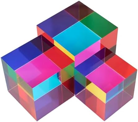 CMY Color Cube, 80mm Acrylic Prism for Home or Office Decoration - Image 2