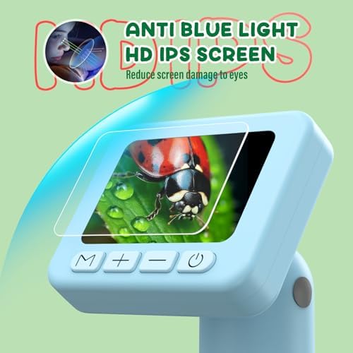 IMICHI Microscope for Kids 50X-1000X - 2 inch IPS HD Screen, 32GB Storage Card, 1080P Video, 2-Hour Battery Life, Easy Carry, Slides Included - Perfect Science Kit Gift for Kids Ages 8-12 Blue - Image 5