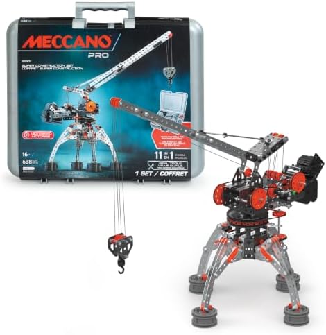 MECCANO Erector Super Construction 25-in-1 Motorized Building Set, Steam Education Toy, 638 Parts, for Ages 10+ by Meccano