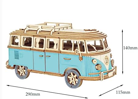 Children's Wooden Puzzle Camper Van - Wooden Car Model DIY3d Puzzle Toy Birthday Gift, 226PCS - Image 4