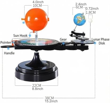 English Solar System Sun Earth Moon Orbital Model, Educational Planetarium Project Kit for Science Astronomy Teaching, Earth Moon Sun Rotation Model for Kids - Image 2