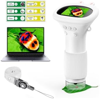 WINWEND Microscope for Kids - Portable Handheld Magnifying Glass for Girls | Mini Digital Microscope for Boys Educational Science Toys | Age 3 4 5 6 7 8 9 10 11 Years Old Kids Christmas Birthday Gifts by WINWEND