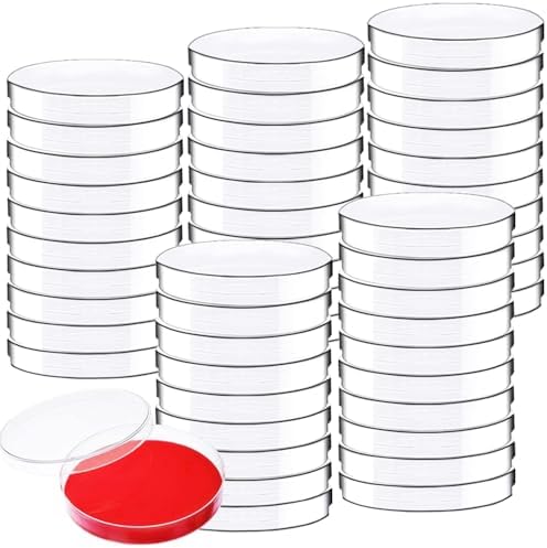 50 Pack 90 x 15mm Plastic Petri Dishes with Lids by Qiuttnqn