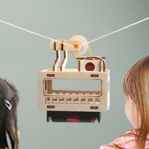 DIY Wooden Sightseeing Cable Car Model Kit, Gear Drive Science Toy, 4.72×4.33 in for Kids and Beginners - Image 4