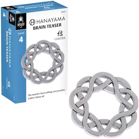 BePuzzled |Coaster Hanayama Metal Brainteaser Puzzle Mensa Rated Level 4, for Ages 12 and Up by BePuzzled