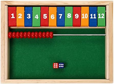 STERLING Games Kids Shut The Box Game for 2 Players | Wooden Math Toy Dice Game for Kids and Small Children | STEM Educational Toy for Learning Mathematics and Addition by SterlingGamesandSports