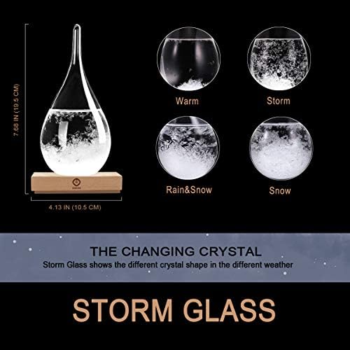 Storm Glass Weather Predictor,Christmas Snow Globe Storm Glass Barometer Weather Predictor, Home and Office Decorative Glass Bottles, Christmas Unique Gifts for Women/Men (L) - Image 3