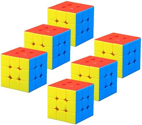 CFMOUR 3x3 Speed Cube Set - Stickerless Magic Bundle, 6Pack, Puzzle Toys by EnjoyaGreenLife