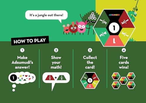 Evermade Adsumudi Math Game - Wild Ones - The Wildly Fun Game for Kids to Tame Fractions, Decimals, Money, Big Numbers and Mental Math - Great for Ages 9 and Up - Image 2