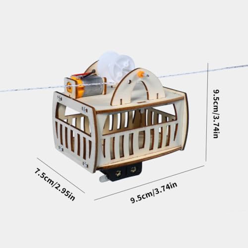 Motor Driven Cable Car Model Toy with Wooden Assembly Build and Visible Gear Transmission for Students Families and Home Learning Projects Cable Car Model Wooden Build Science Toy Motor Driven Gear - Image 3