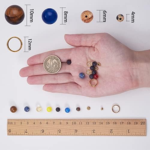 SUNNYCLUE 1 Box 310Pcs DIY Multilayer Solar System Bracelet Making Kit Natural Gemstone Universe Galaxy Nine Guardian Planets Necklace Beading Christmas Bracelet Jewelry Making Starter Craft Supplies - Image 3