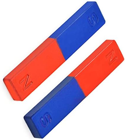 Cuteam Bar Magnet, 2Pcs/Set Physics Experiment Pole Teaching Tool Red Blue Painted N/S Bar Magnet - Image 2