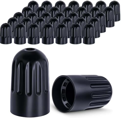50PCS TPMS Tire Valve Long Stem Caps, Black Plastic Valve Caps Universal by Thebestautoparts