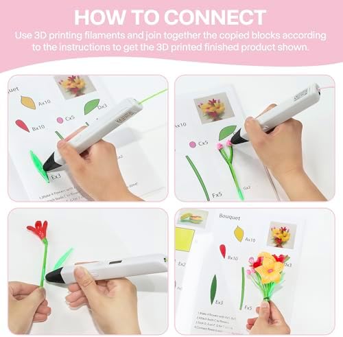 3D Pen Printing Drawing Book, 40 Patterns Printer Graffiti Copy Book - Image 4