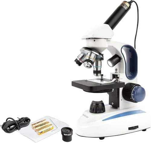 AmScope Digital Cordless Compound Monocular Microscope, 1.3MP Camera by AmScope
