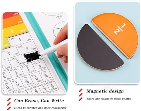 Magnetic Fraction Educational Puzzle Fraction Tiles and Circles, Equip Magnetic Score Disk Demonstrator,Math Manipulatives Enhance Early Primary School Students Mathematical Skills - Image 4