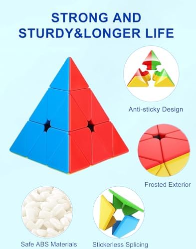 CFMOUR Speed Cube Set - Stickerless 2x2x2 3x3x3 Pyramid Cube Pack Bundle - Image 3