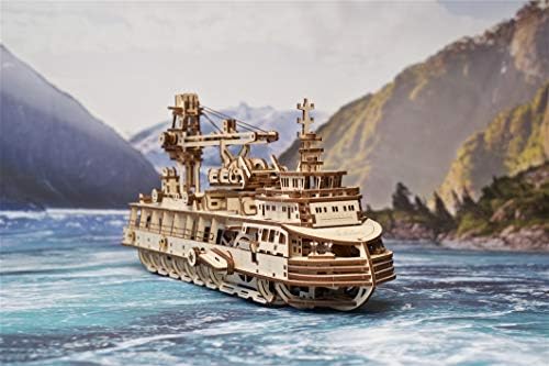 UGEARS Research Vessel 3D Wooden Puzzles for Adults - Wooden Model Kits for Adults Model Ship Kit for Adult Mechanical Model Kit Puzzle Brain Teaser Hobby Set Home Decoration - Image 6