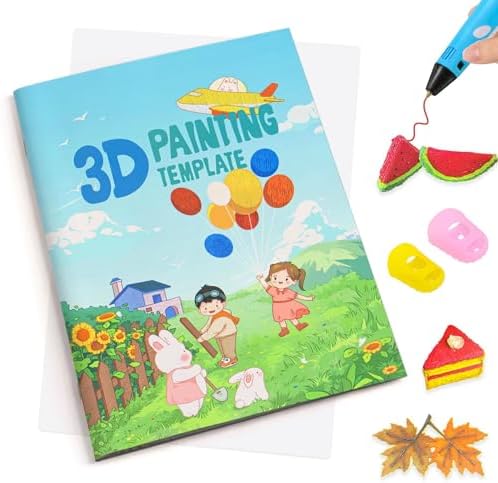 SONGTIY 3D Printing Drawing Book, Colorful 40 Patterns Thick Paper Template by SONGTIY