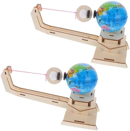 2 Sets Gravity Globe Puzzle Wooden Science Kit for Kids Toddlers by FRCOLOR