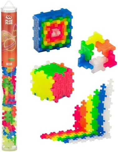 PLUS PLUS Neon Mix Tube - Mini Interlocking Building Blocks Set by Plus-Plus